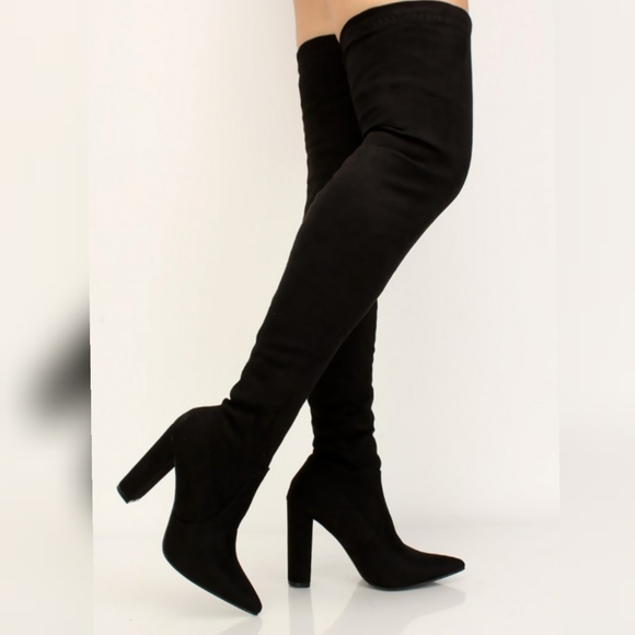 ❤ Best Seller ❤Nikie black faux suede boots over knee - Picture 5 of 5